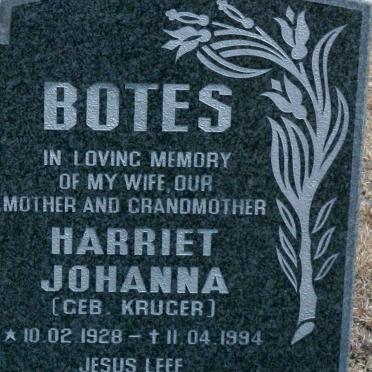 BOTES Harriet Johanna nee KRUGER 1928-1994