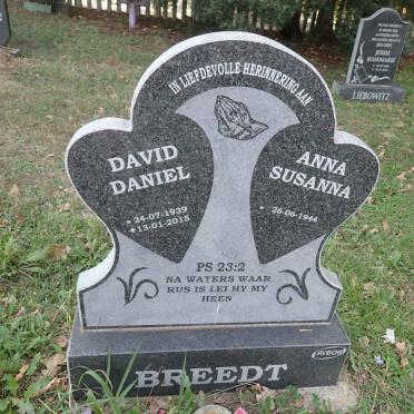 BREEDT David Daniel 1939-2015 &amp; Anna Susanna 1944-