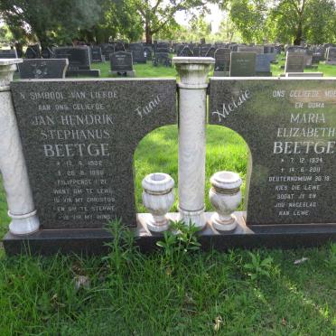 BEETGE Jan Hendrik Stephanus 1932-1986 &amp; Maria Elizabeth 1934-2011