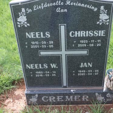 CREMER Neels 1910-2001 :: CREMER Chrissie 1923-2009 :: CREMER Jan 1949-2020 :: CREMER Neels W. 1983-2016