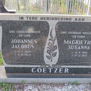 COETZER Johannes Jacobus 1903-1973 &amp; Magrietha Susanna 1910-1973