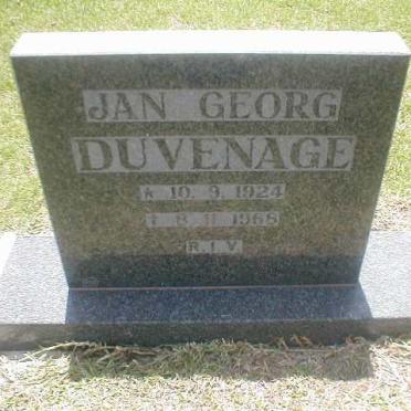 DUVENAGE Jan Georg 1924-1968