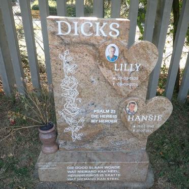 DICKS Hansie 1940-2017 &amp; Lilly 1939-2014