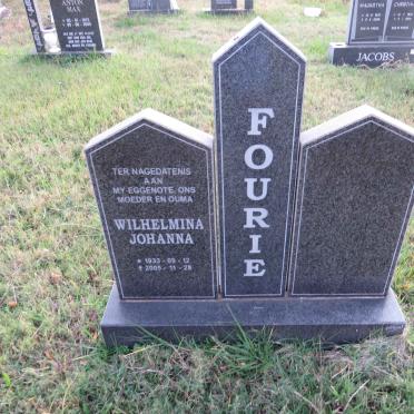 FOURIE Wilhelmina Johanna 1933-2005