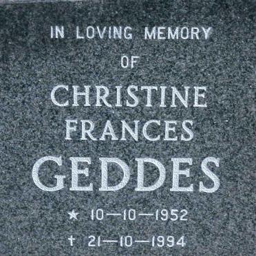 GEDDES Christine Frances 1952-1994