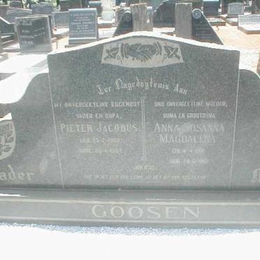 GOOSEN Pieter Jacobus 1908-1964 &amp; Anna Susanna Magdalens 1916-19??