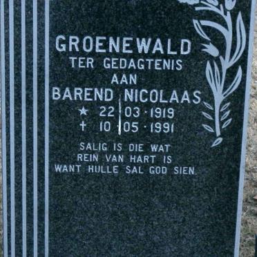 GROENEWALD Barend Nicolaas 1919-1991