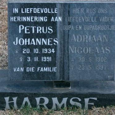 HARMSE Adriaan Nicolaas 1902-1997 :: HARMSE Petrus Johannes 1934-1991