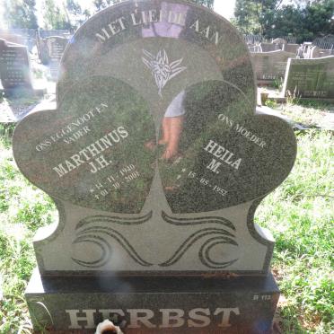 HERBST Marthinus J.H. 1940-2001 &amp; Heila M. 1952-