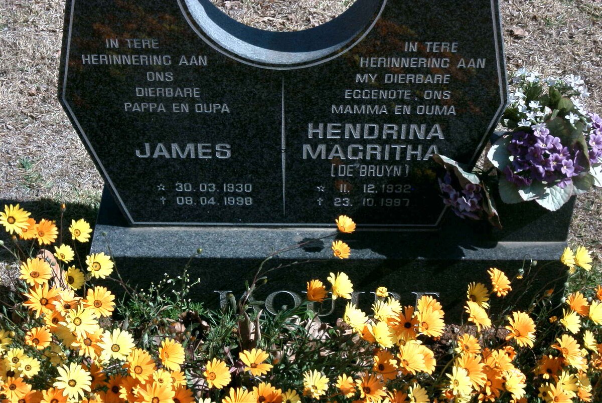 JAQUIRE James 1930-1998 &amp; Hendrina Magritha DE BRUYN 1932-1997