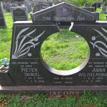 JACOBS Pieter Daniël 1923-2010 &amp; Anna Wilhelmina C. 1925-1987