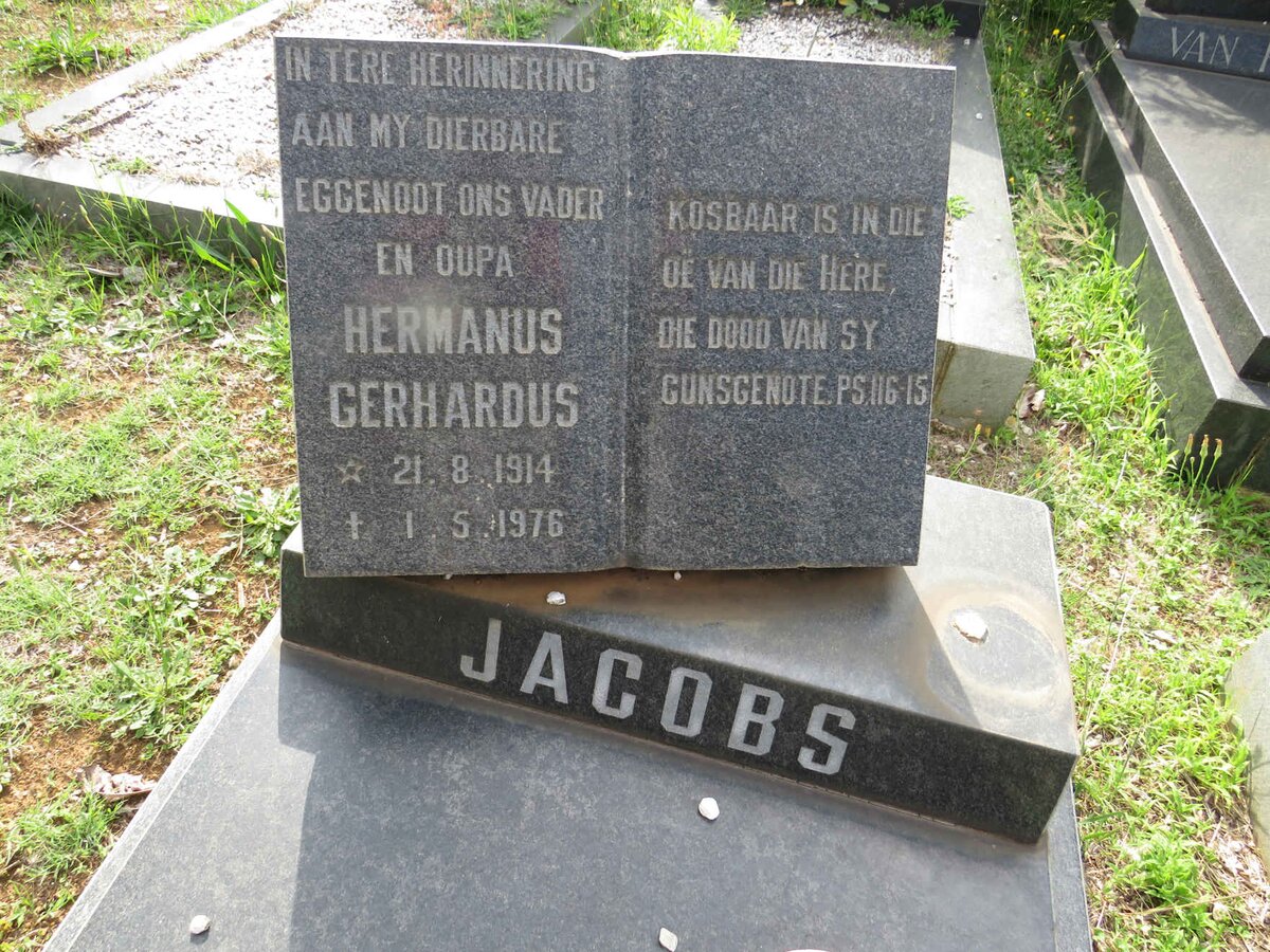 JACOBS Hermanus Gerhardus 1914-1976