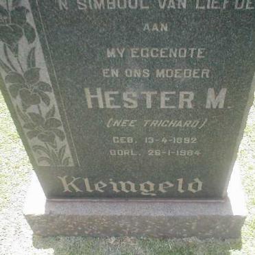 KLEINGELD Hester M. nee TRICHARD 1892-1984