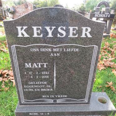 KEYSER Matt 1945-2001