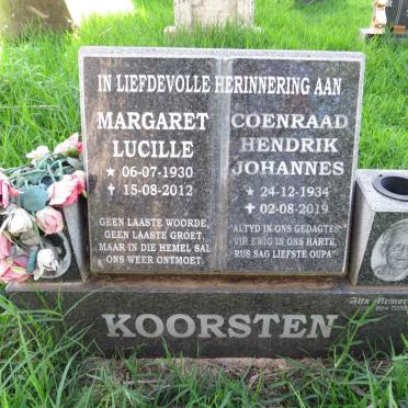 KOORSTEN Coenraad Hendrik Johannes 1934-2019 &amp; Margaret Lucille 1930-2012