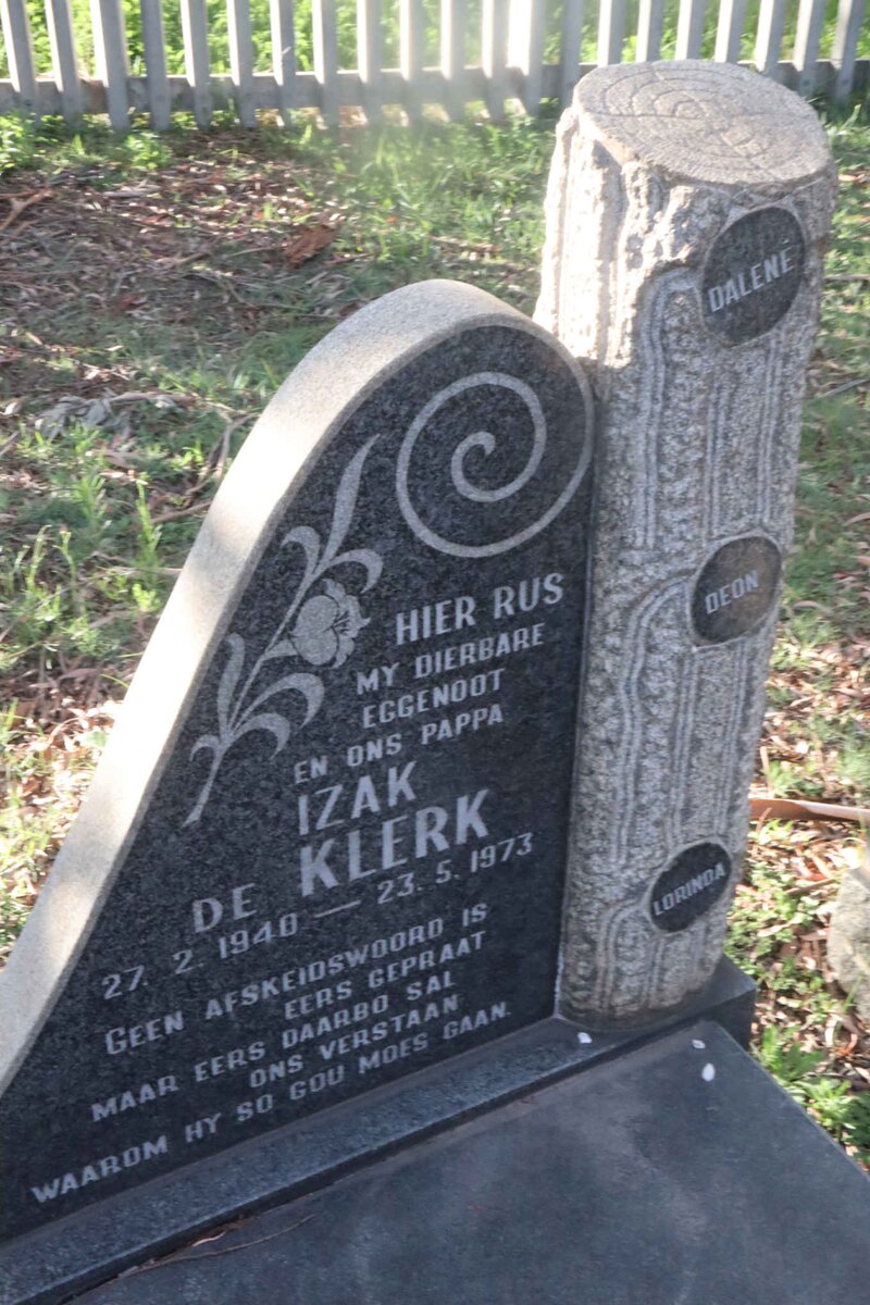KLERK Izak, de 1940-1973