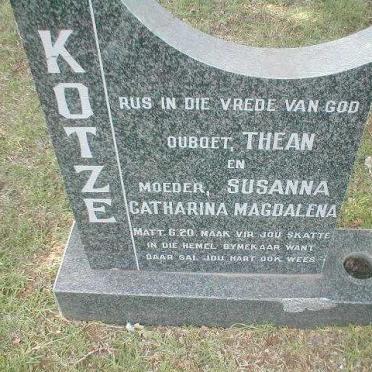 KOTZE Susanna Catharina Magdalena :: KOTZE Thean