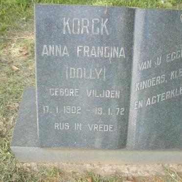 KORCK Anna Francina nee VILJOEN 1902-1972