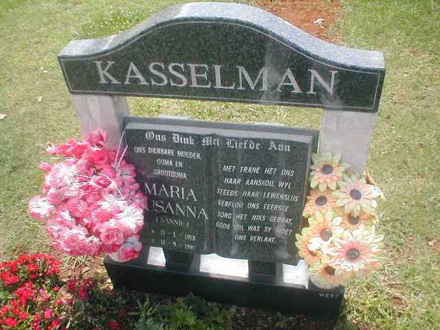 KASSELMAN Maria Susanna 1918-1997