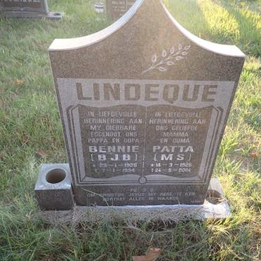 LINDEQUE B.J.B. 1926-1994 &amp; M.S. 1925-2004