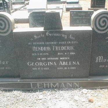 LEHMANN Hendrik Frederik 1876-1964 &amp; Georginia Ablena 1883-1969