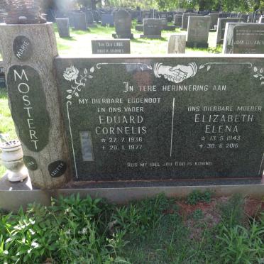 MOSTERT Eduard Cornelis 1936-1977 &amp; Elizabeth Elena 1943-2016