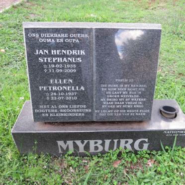 MYBURG Jan Hendrik Stephanus 1935-2009 &amp; Ellen Petronella 1937-2010