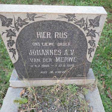 MERWE Johannes A.V., van der 1908-1970
