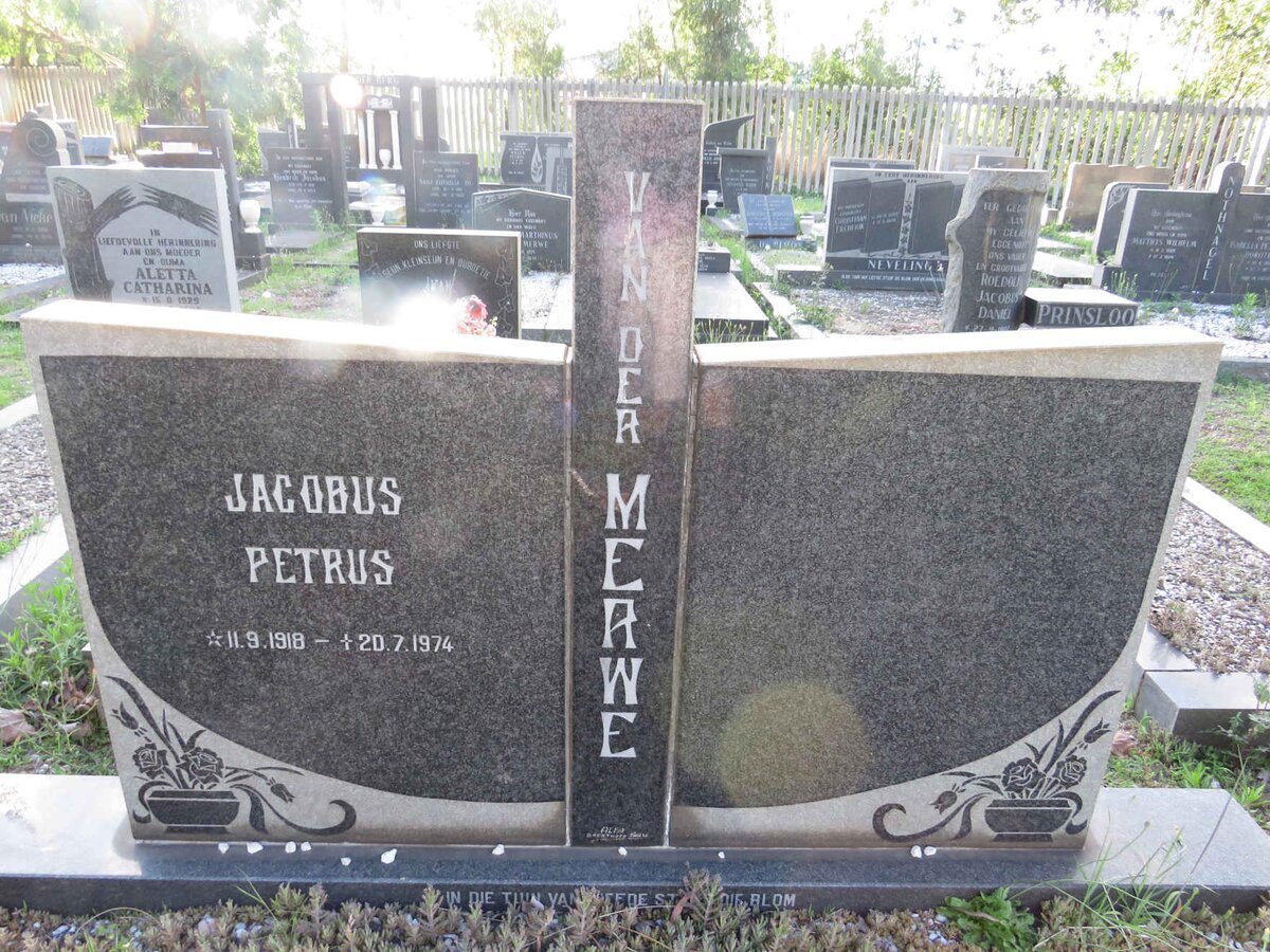 MERWE Jacobus Petrus, van der 1918-1974