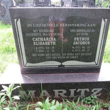 MARITZ Petrus Jacobus 1952-2013 &amp; Catharina Elizabeth 1954-2010