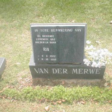 MERWE Ria , van der 1922-1999