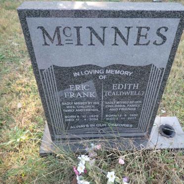 MCINNES Eric Frank 1929-2004 &amp;  Edith CALDWELL 1930-2017