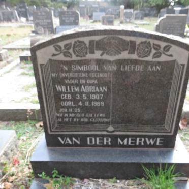 MERWE Willem Adriaan, van der 1907-1969