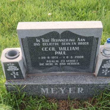 MEYER Cecil William Paul 1971-2008