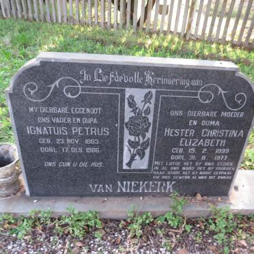 NIEKERK Ignatuis Petrus, van 1883-1966 &amp; Hester Christina Elizabeth 1899-1977