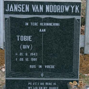 NOORDWYK Tobie, Jansen van 1943-1990