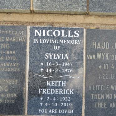 NICOLLS Keith Frederick 1932-2019 &amp; Sylvia 1947-1976