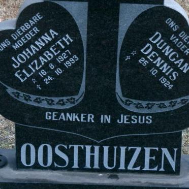 OOSTHUIZEN Duncan Dennis 1924- &amp; Johanna Elizabeth 1927-1993