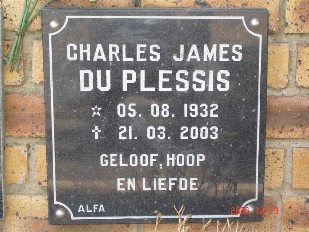 PLESSIS Charles James, du 1932-2003
