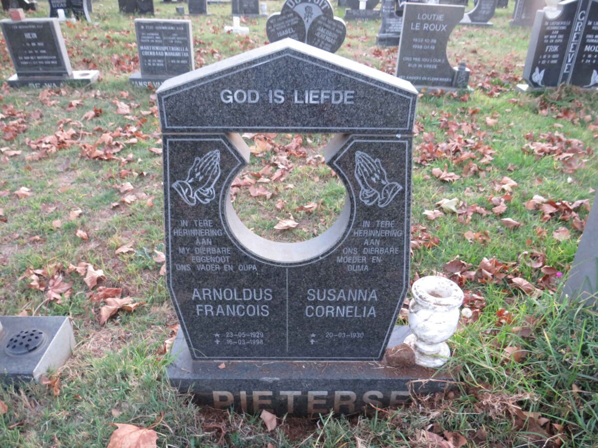 PIETERSE Arnoldus Francois 1929-1998 & Susanna Cornelia 1930- 