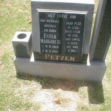 PETZER Ester Magareth 1909-1992