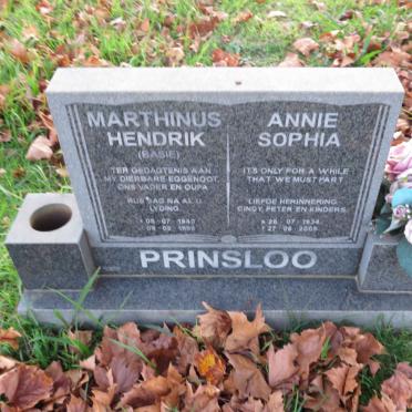 PRINSLOO Marthinus Hendrik 1940-199? &amp; Annie Sophia 1934-2005