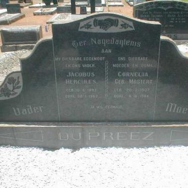 PREEZ Jacobus Hercules, du 1893-1962 &amp; Cornelia MOSTERT 1907-1984