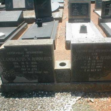 ROBBERTS Lambertus 1889-1965 &amp; Rachel M.E. 1899-1893