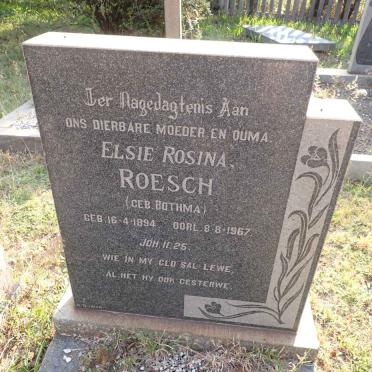 ROESCH Elsie Rosina nee BOTHMA 1894-1967