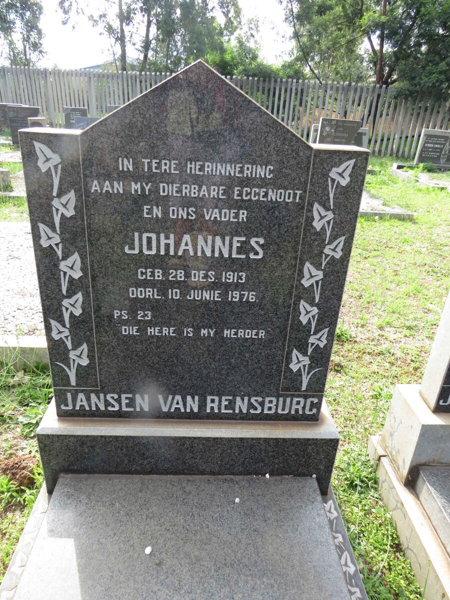 RENSBURG Johannes, Jansen van 1913-1976