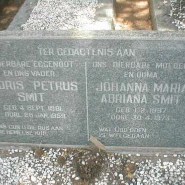 SMIT Floris Petrus 1881-1959 &amp; Johanna Maria Adriana SMIT 1897-1973