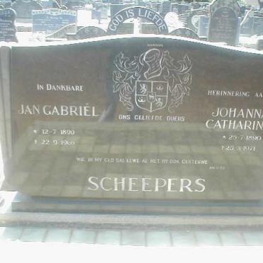 SCHEEPERS Jan Gabriel 1890-1966 &amp; Johanna Catharina 1890-1971