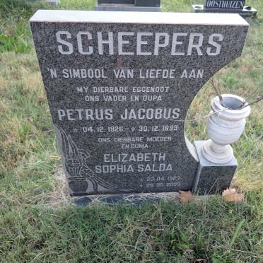 SCHEEPERS Petrus Jacobus 1926-1993 &amp; Elizabeth Sophia Salda 1927-2003