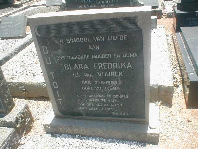 TOIT Clara Fredrika, du nee J. VAN VUUREN 1895-1984